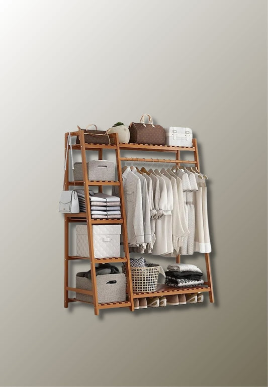 Meuble porte manteau chaussure en bois Triangle Etagère