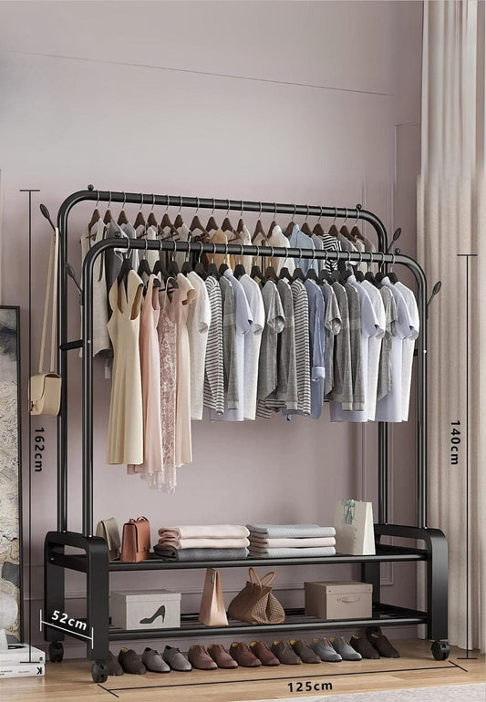 Meuble porte manteau chaussure Grand Dressing Fixe Noir