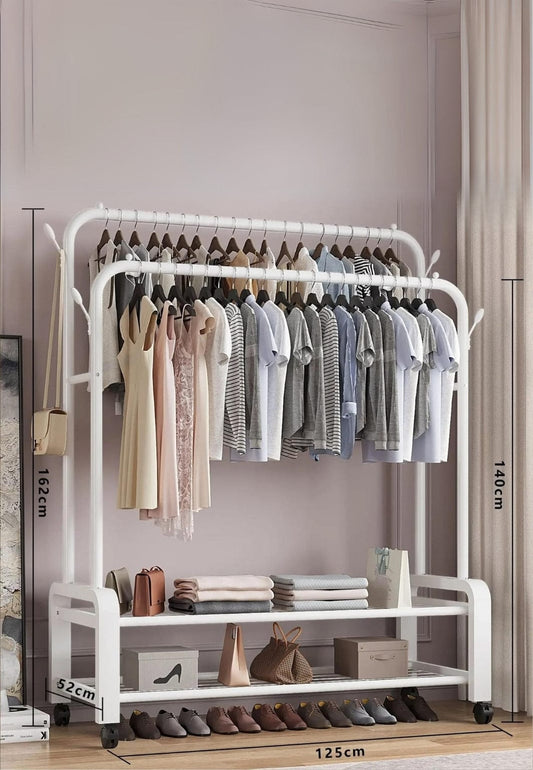 Meuble porte manteau chaussure Grand Dressing sur Haute Roulette Blanc