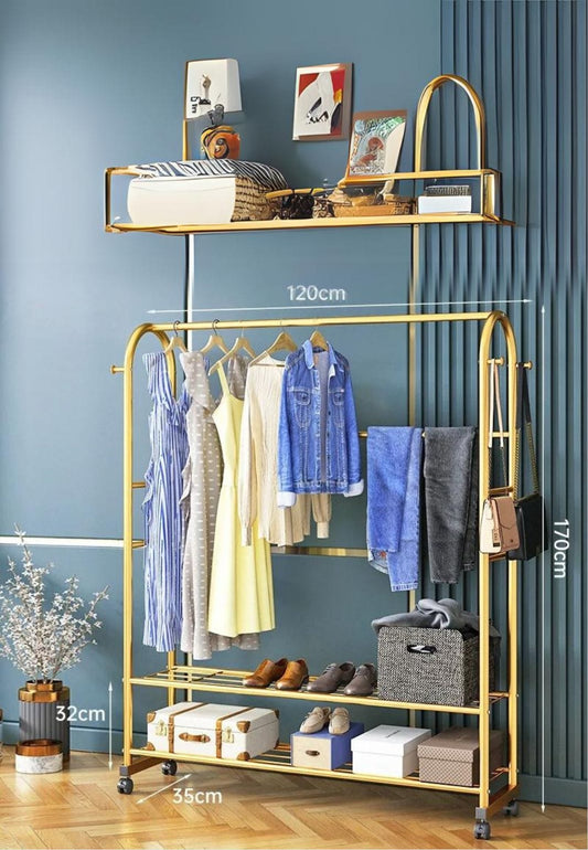 Meuble porte manteau chaussure Luxe Doré Grand