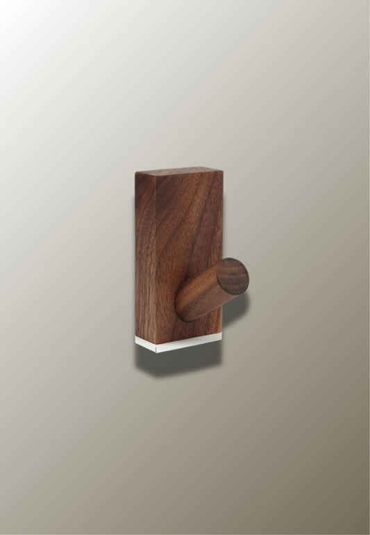 patère porte manteau en bois foncé Grand Crochet